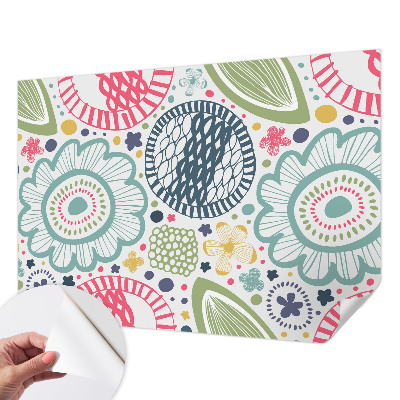 3D wall mural with floral patterns