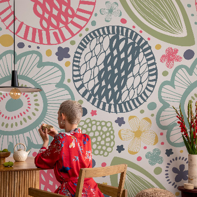 3D wall mural Floral patterns