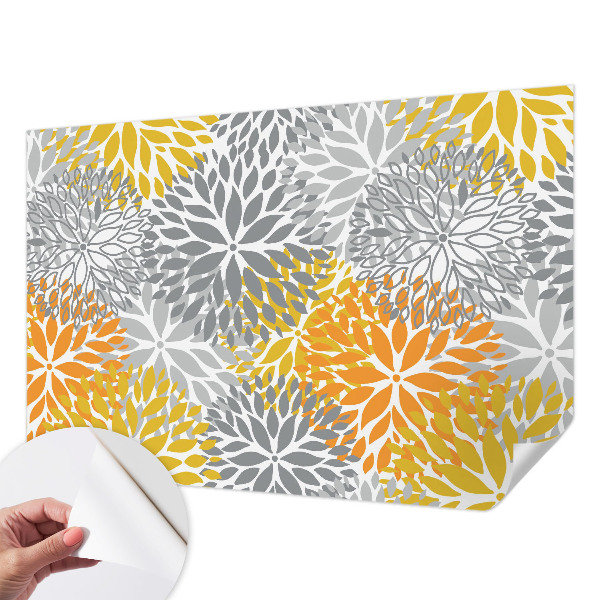Nursery wall mural with a floral energy motif