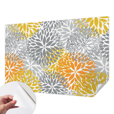 Nursery wall mural with a floral energy motif