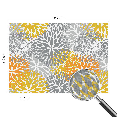 Nursery wall mural with a floral energy motif