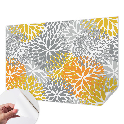 Nursery wall mural with a floral energy motif