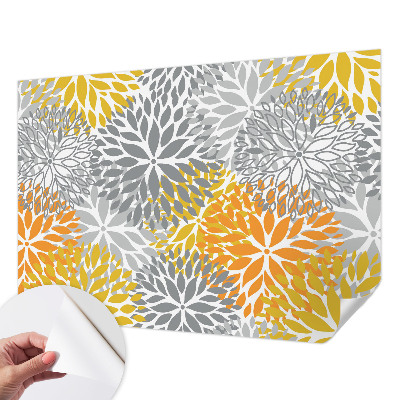 Nursery wall mural with a floral energy motif