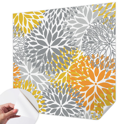 Nursery wall mural with a floral energy motif