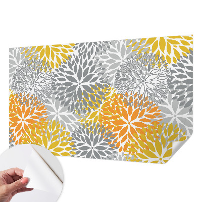 Nursery wall mural with a floral energy motif