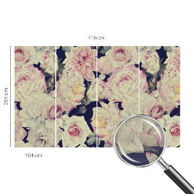 Baby room wall mural with a flower bouquet design