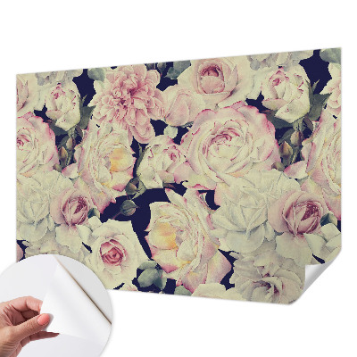 Baby room wall mural with a flower bouquet design