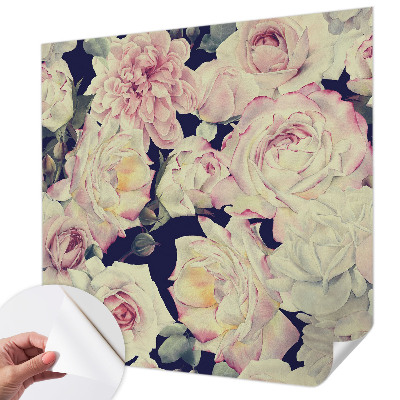 Baby room wall mural with a flower bouquet design