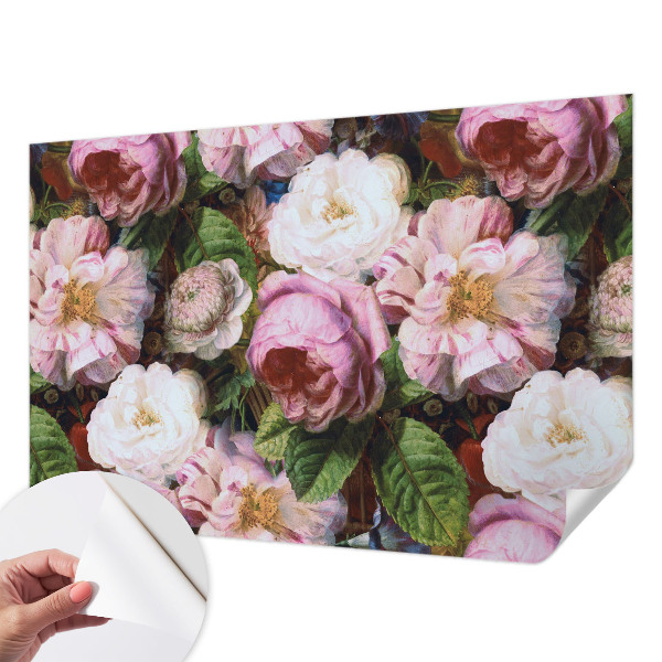 Children's wall mural with a floral design inspired by elegant blooms