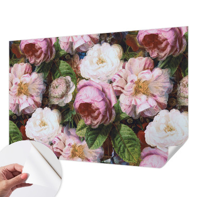 Children's wall mural with a floral design inspired by elegant blooms