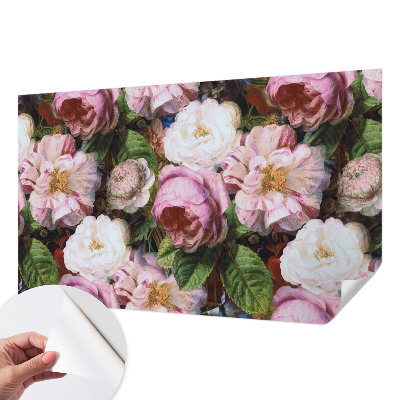 Children's wall mural with a floral design inspired by elegant blooms