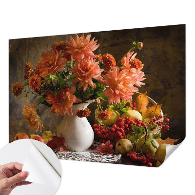 Peel and stick wall mural with an autumn composition