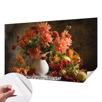 Peel and stick wall mural with an autumn composition