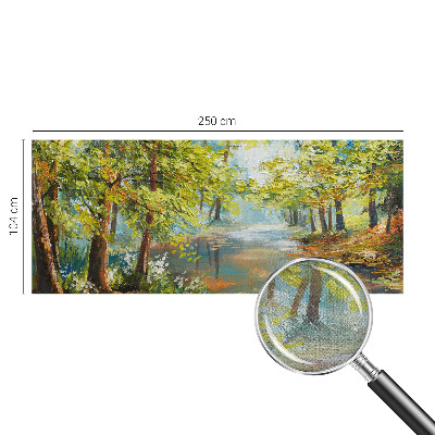 Peel and stick wallpaper mural with an idyllic lake scene