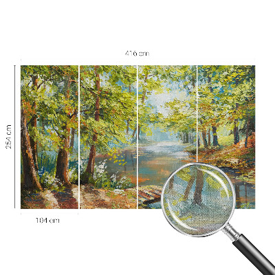 Peel and stick wallpaper mural with an idyllic lake scene