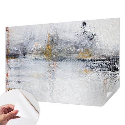 Self-adhesive wall mural featuring a harmonious abstract design
