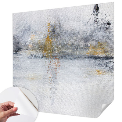 Self-adhesive wall mural featuring a harmonious abstract design