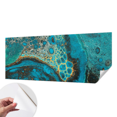 Stick-on wall mural with an abstract structural design