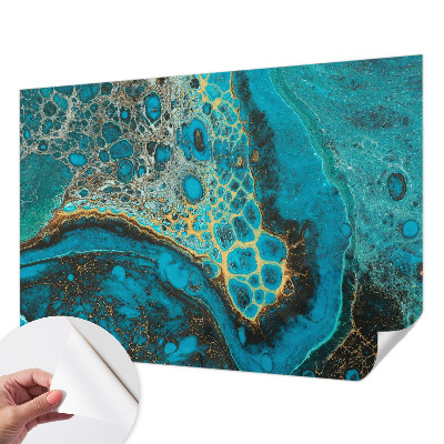 Stick-on wall mural with an abstract structural design