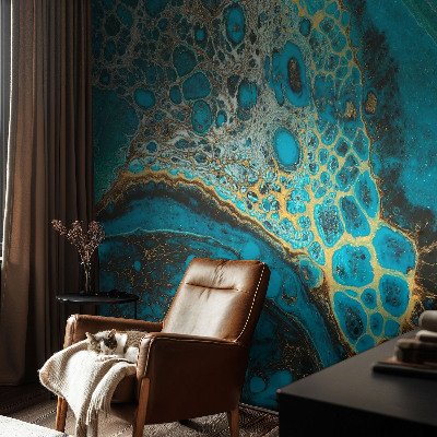 Stick-on wall mural with an abstract structural design