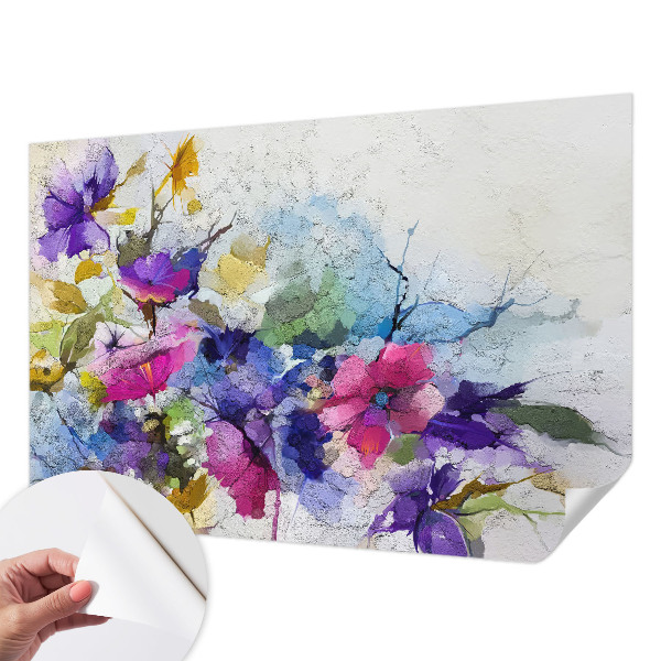 Self-adhesive photo wallpaper with an abstract floral design