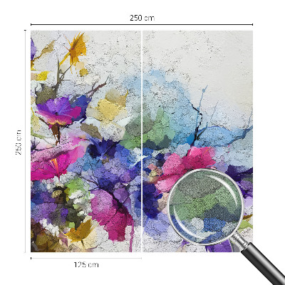 Self-adhesive photo wallpaper with an abstract floral design