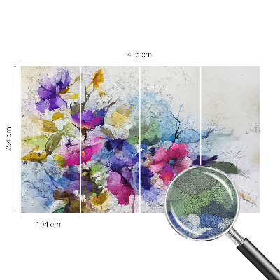Self-adhesive photo wallpaper with an abstract floral design