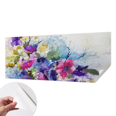 Self-adhesive photo wallpaper with an abstract floral design
