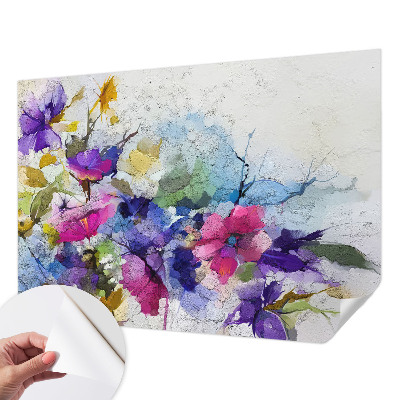 Self-adhesive photo wallpaper with an abstract floral design