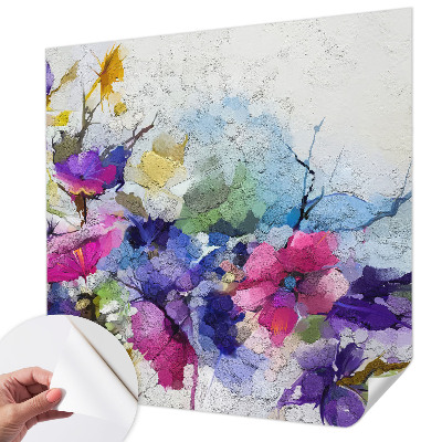 Self-adhesive photo wallpaper with an abstract floral design