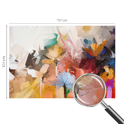Removable wall mural wallpaper with an abstract floral design