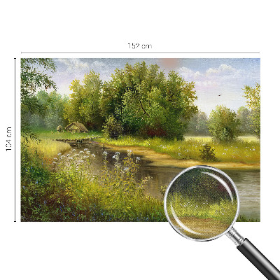 Removable wall mural featuring a rural landscape