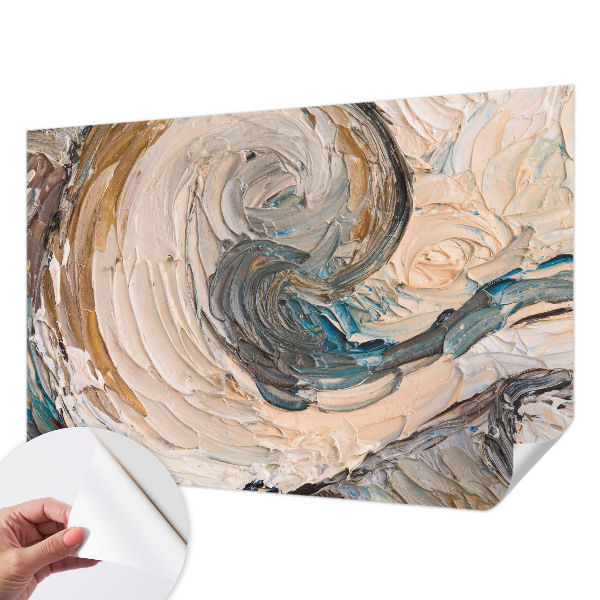 Peel and stick wall mural for kids' room with colorful swirls