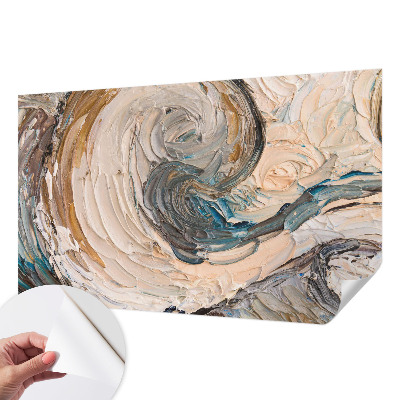 Peel and stick wall mural for kids' room with colorful swirls