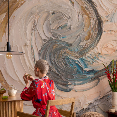 Peel and stick wall mural for kids' room Colorful swirls