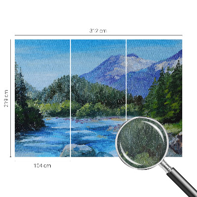 3D photo wallpaper mural with a mountain scenery design