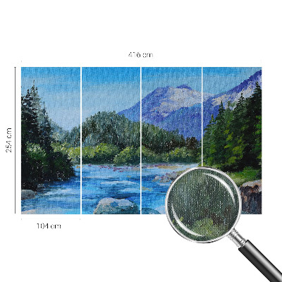 3D photo wallpaper mural with a mountain scenery design
