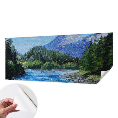 3D photo wallpaper mural with a mountain scenery design