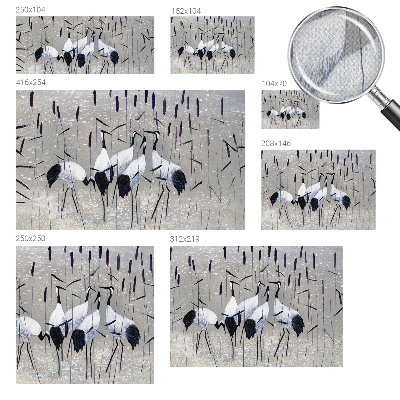 3D wall mural with a harmonious crane motif