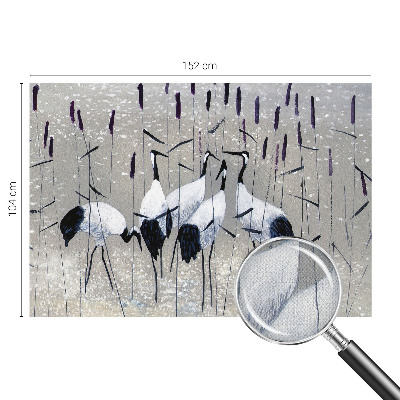 3D wall mural with a harmonious crane motif
