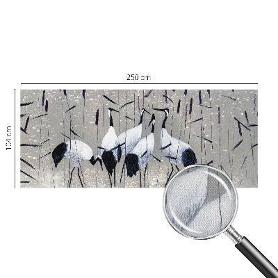 3D wall mural with a harmonious crane motif
