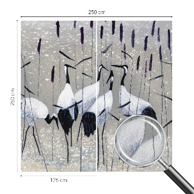 3D wall mural with a harmonious crane motif