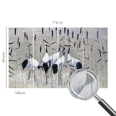 3D wall mural Harmonious cranes