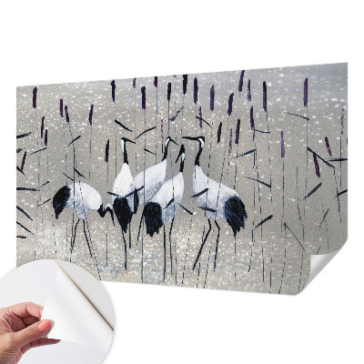 3D wall mural Harmonious cranes