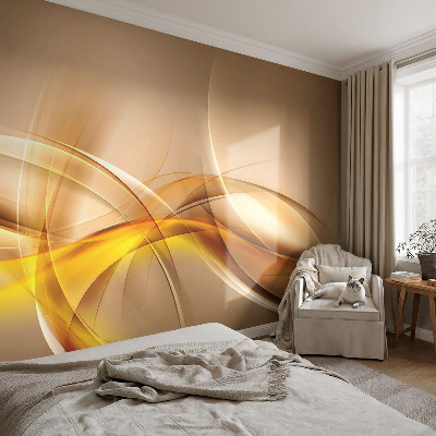 Peel and stick wall mural for bedroom with a gentle linear pattern