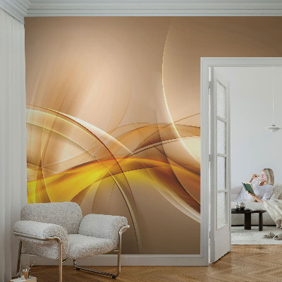 Peel and stick wall mural for bedroom with a gentle linear pattern