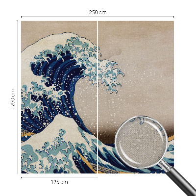 3D photo wallpaper mural with a dramatic wave design