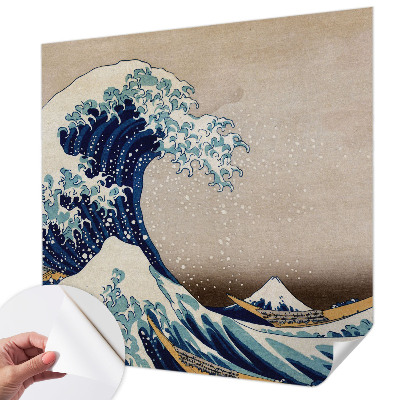 3D photo wallpaper mural with a dramatic wave design