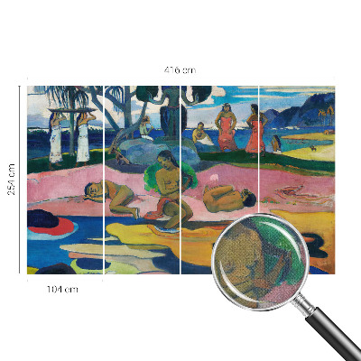 Baby room wall mural with a tropical getaway motif