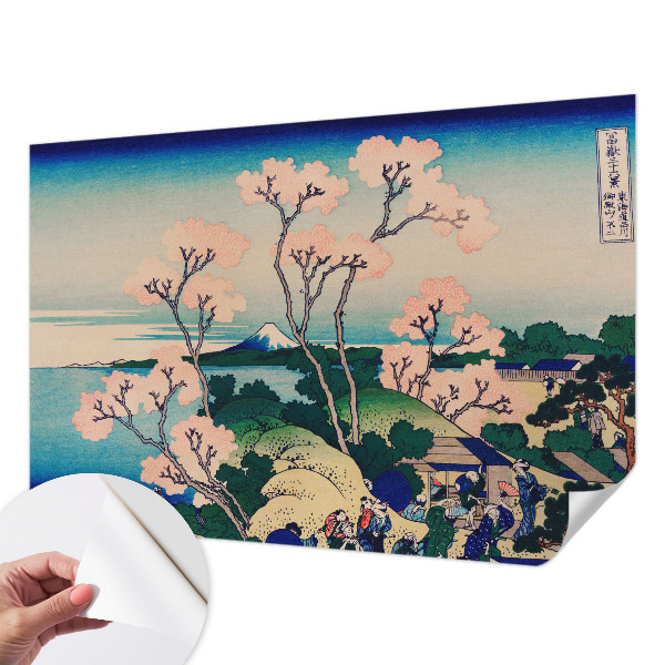Children's wall mural with cherry blossom motif